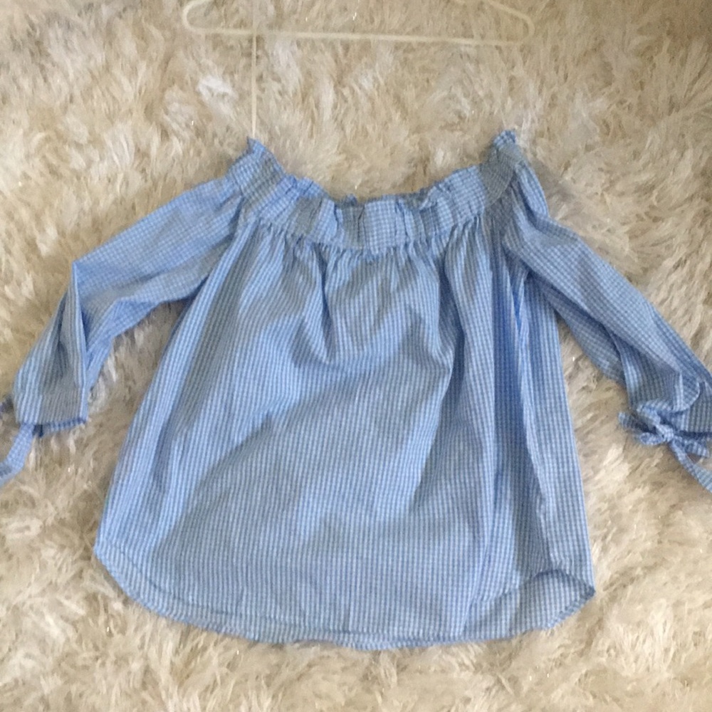 H&M plaid of the shoulder top